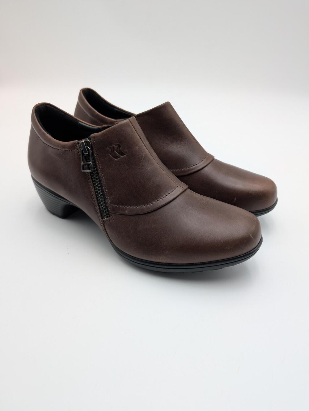 Romika Booties Womens Size 6.5 Brown Synthetic Zip Low Heel Comfort Shoes 37